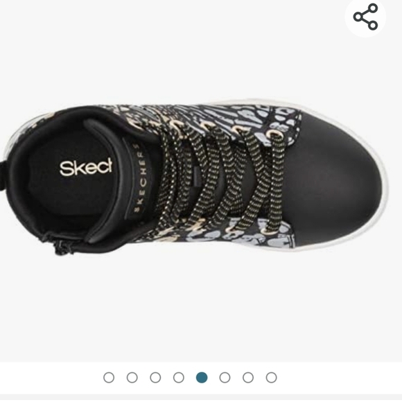 Skechers Unisex-Child Hi Top Sneaker black gold Leopard  Size 2 - Picture 6 of 16